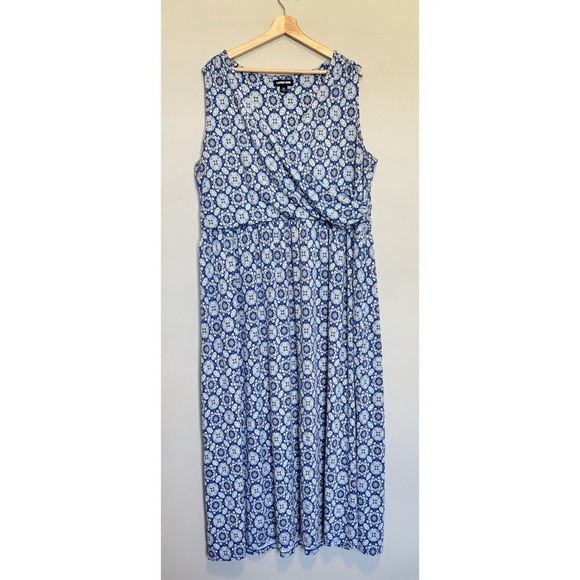 Lands End Women's Size 2X Maxi Dress Sleeveless Tiered Casual Chic Elevated Mumu - Picture 1 of 11